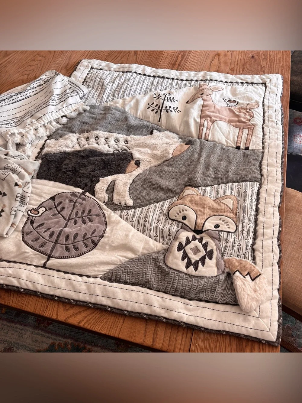 Neutral Woodland Animal Baby Quilt Set - Levtex Baby Woodland 4 piece